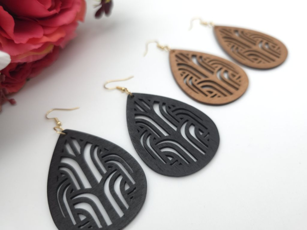 Tropfen Holz Ohrringe Wood